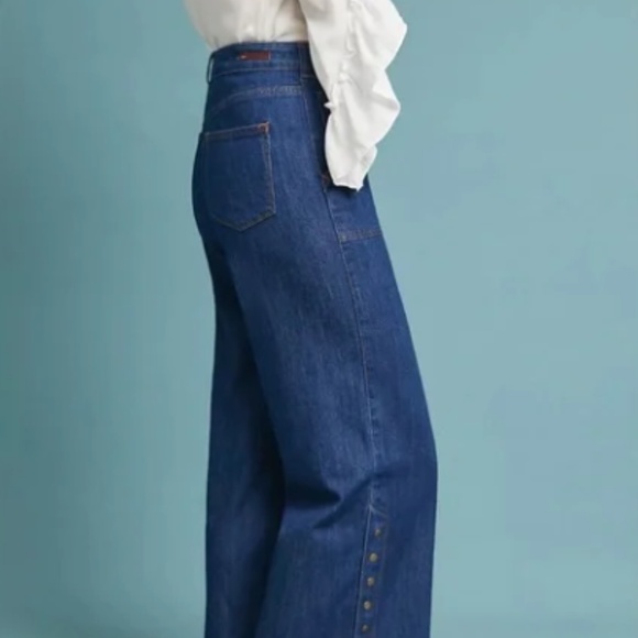 Anthropologie Pilcro & The Letterpress High-Rise Cropped Wide-Leg Jeans Size 27 - Picture 6 of 9